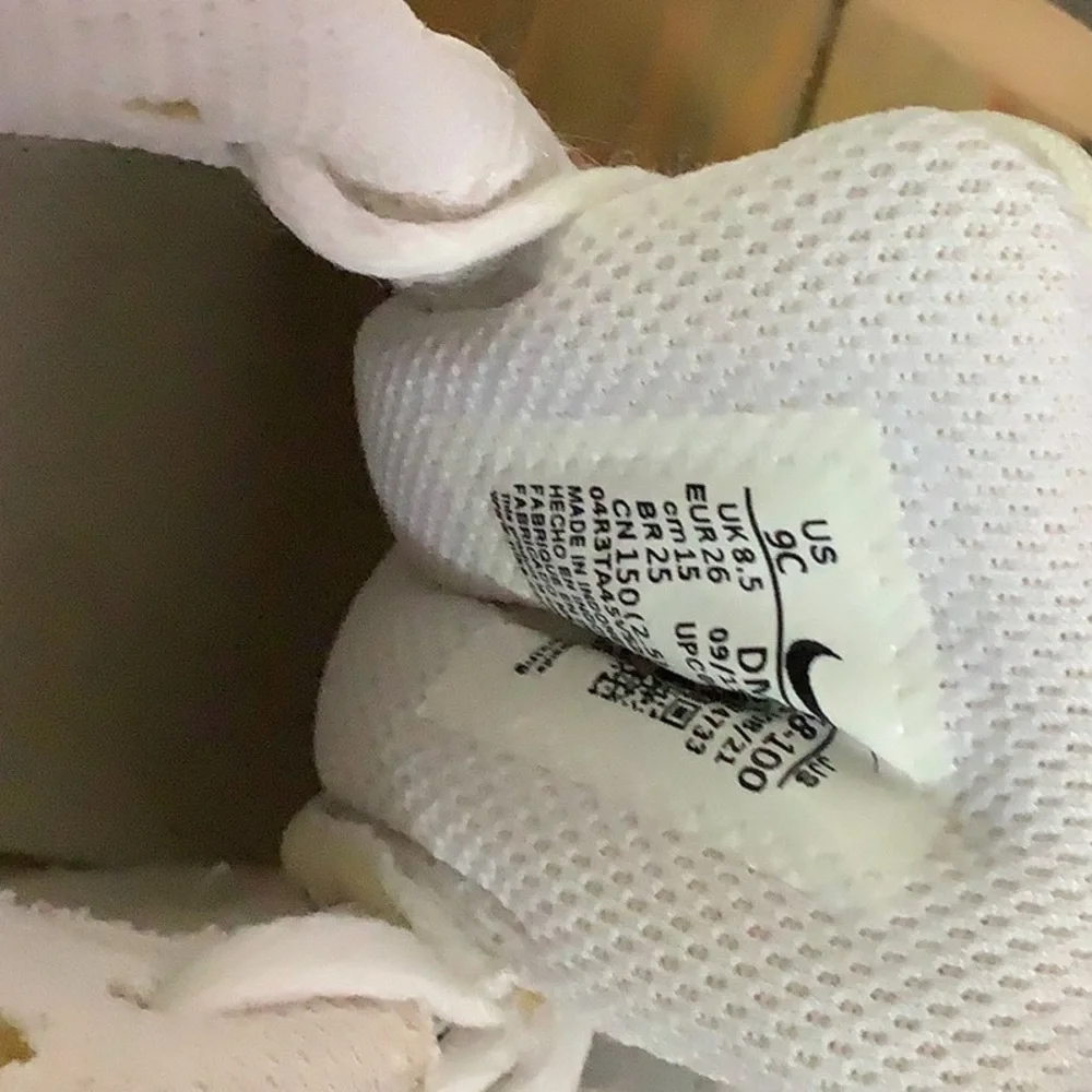 NIKE Kids White and Coral Athletic Sneakers - Picture 3 of 4